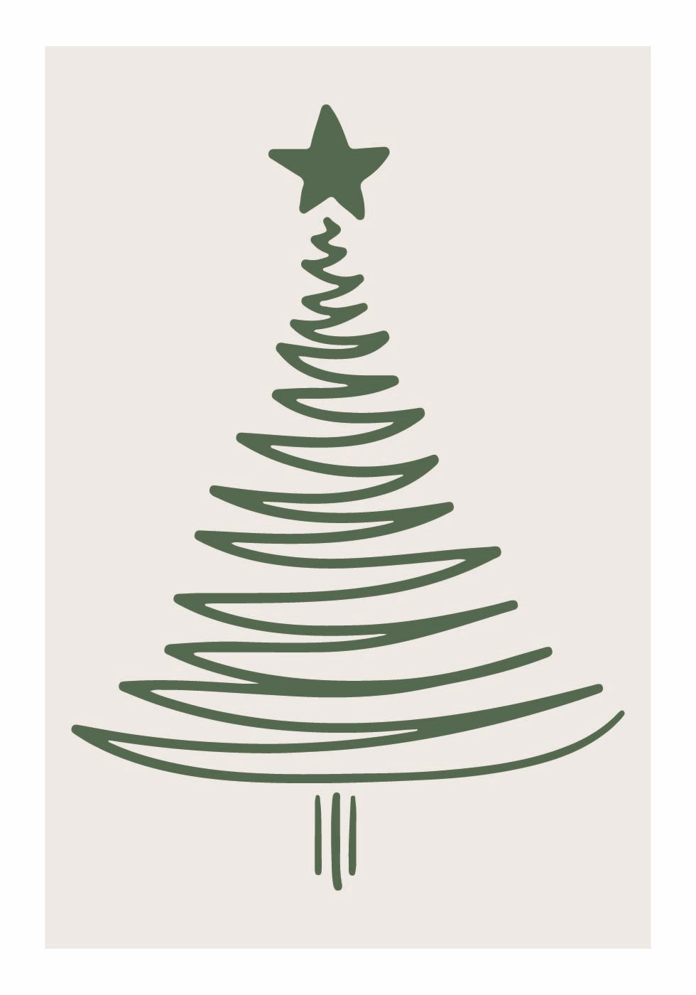 Christmas Tree Line Art Poster