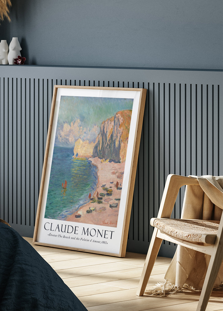 Claude Monet - Étretat, The Beach and the Falaise d'Amont Poster