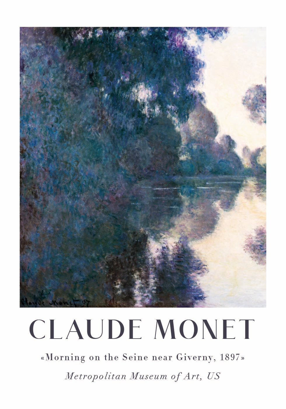 Claude Monet - Morning on the Seine near Giverny Poster