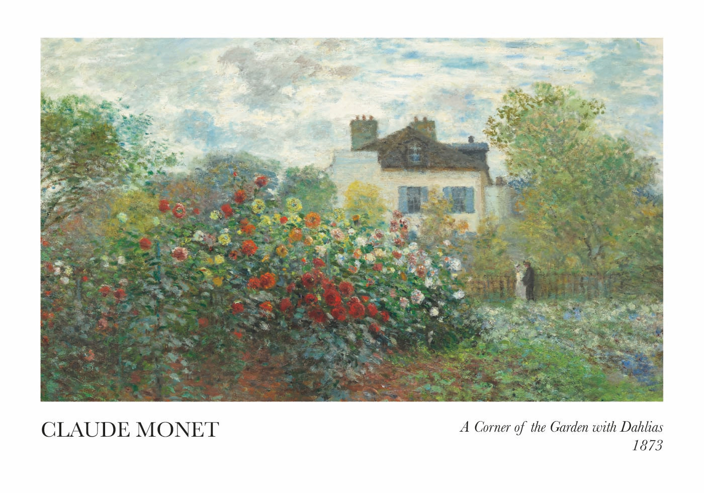 A Corner of the Garden with Dahlias Poster