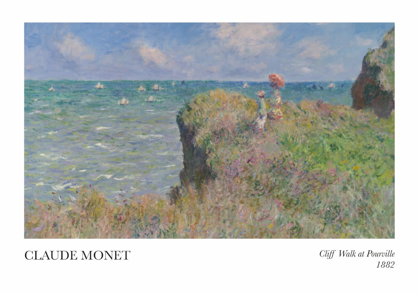 Claude Monet - Cliff Walk at Pourville Poster