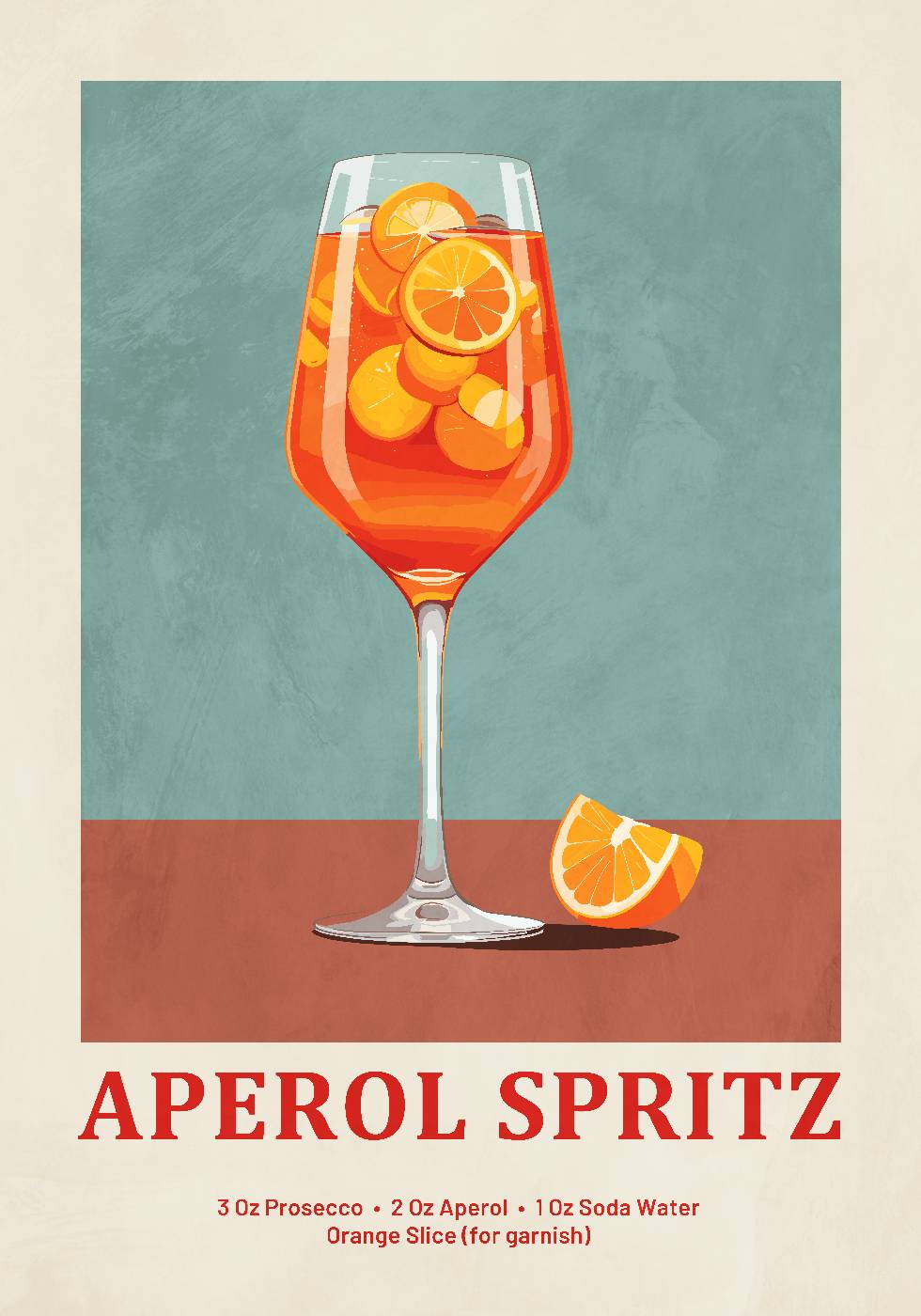 Aperol Spritz Cocktail Recipe Poster