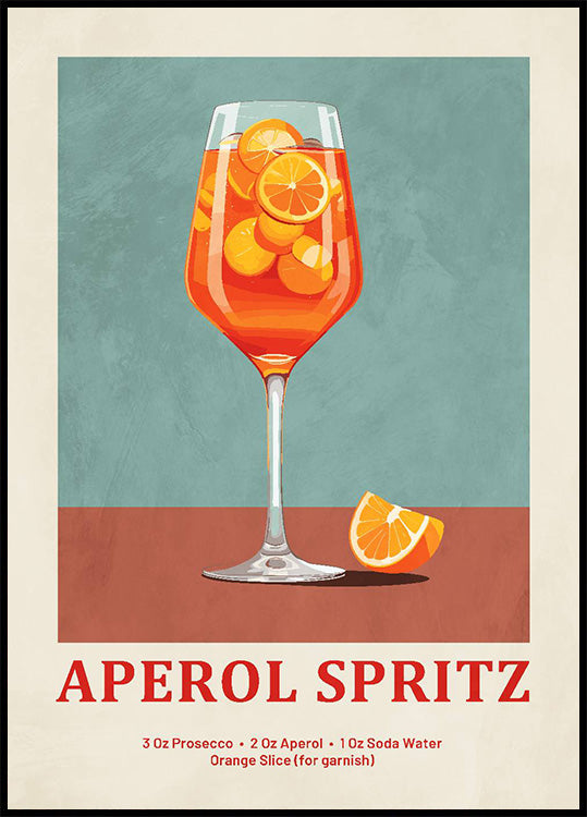 Aperol Spritz Cocktail Recipe Poster