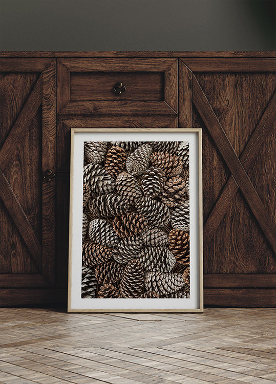 Pine Cones Texture Poster