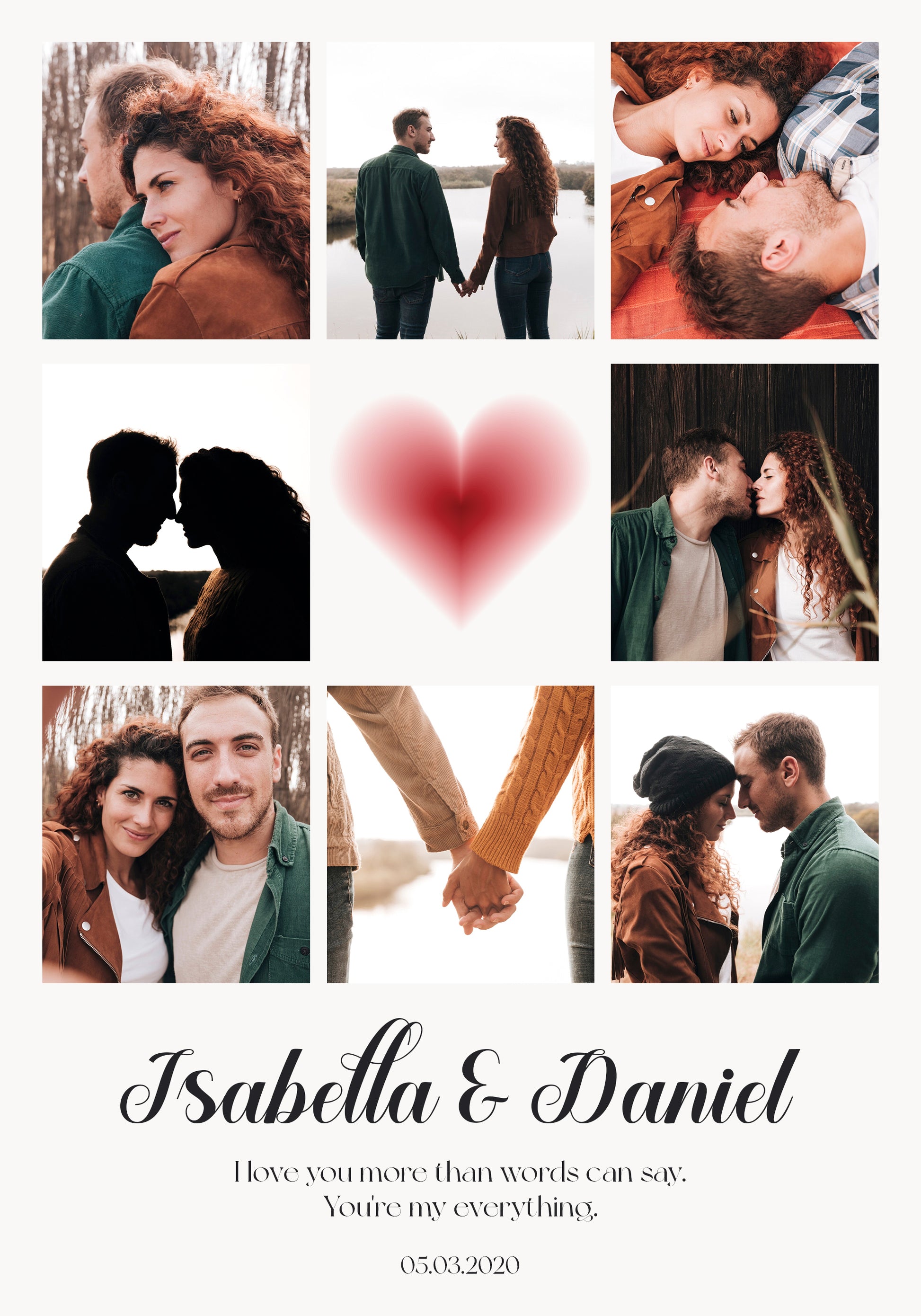 Personalized Couple Photo Collage Poster