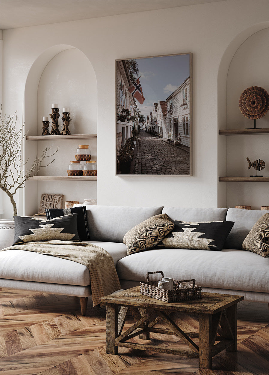 Cozy Street in Norway Poster