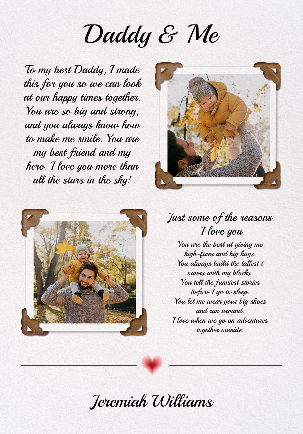 Daddy Photo Personal Poster
