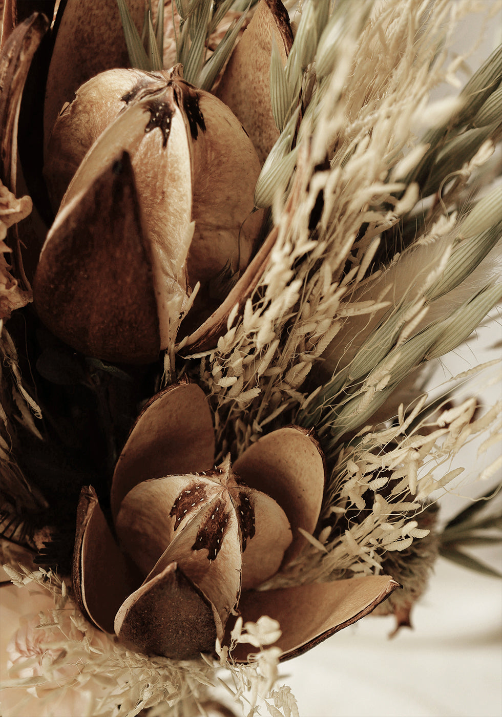 Close-Up of Dried Flowers Bouquet Poster