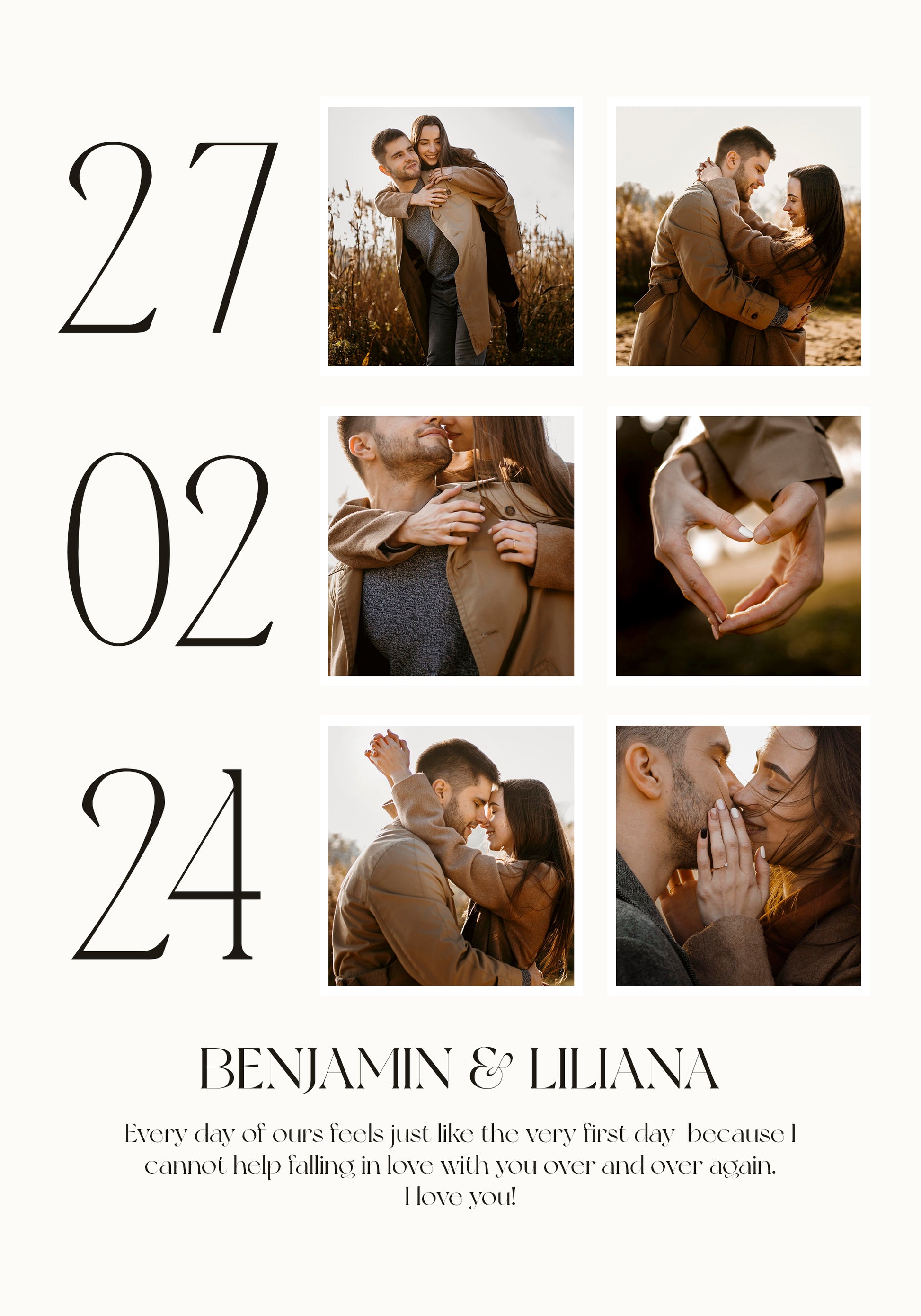 First Date, Romantic Couple Collage Poster