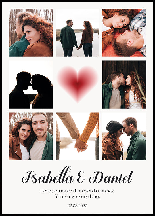Personalized Couple Photo Collage Poster