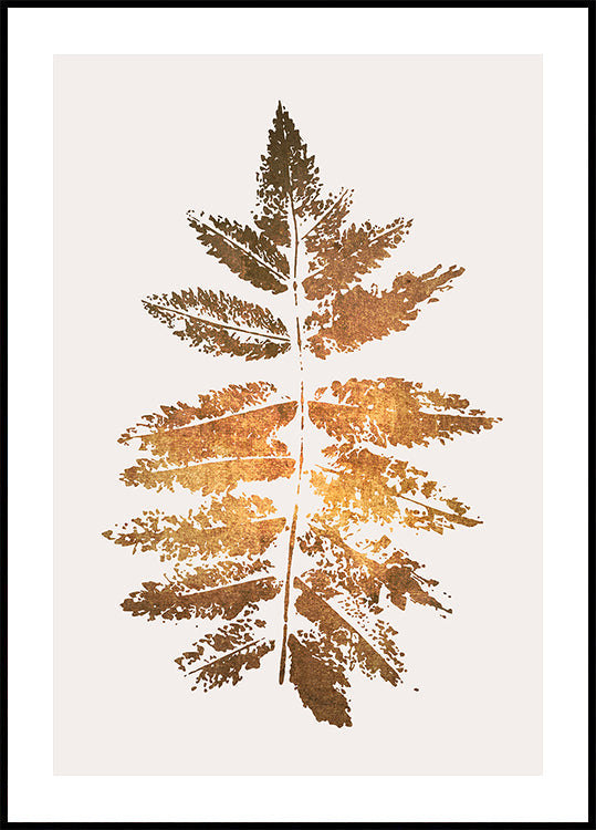 Oak Leaf Print   Gold