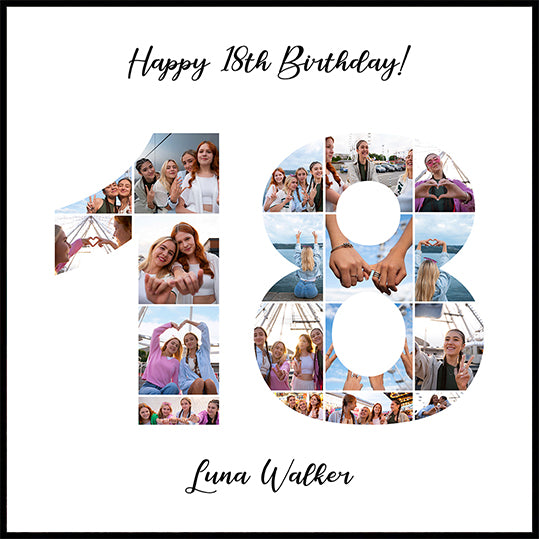 18th Birthday Photo Collage Personal Poster