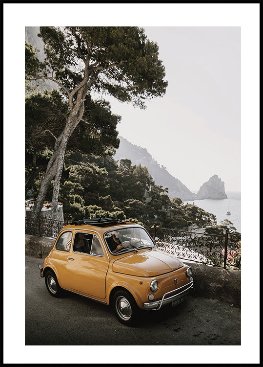 Little Orange Car in Capri Portrait Poster