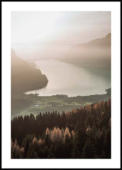 Lake and Mountain Views Poster