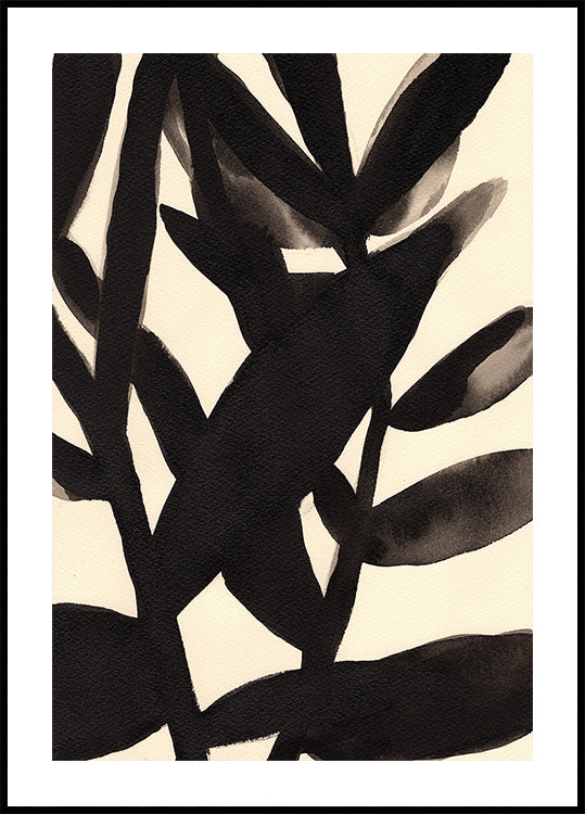 Branches in Black and Beige II Poster