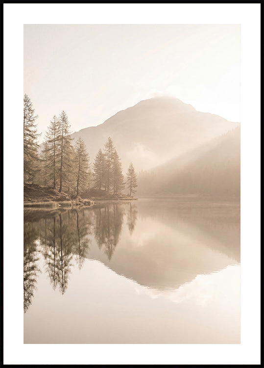 Calm Mountain Lake At Dawn Poster