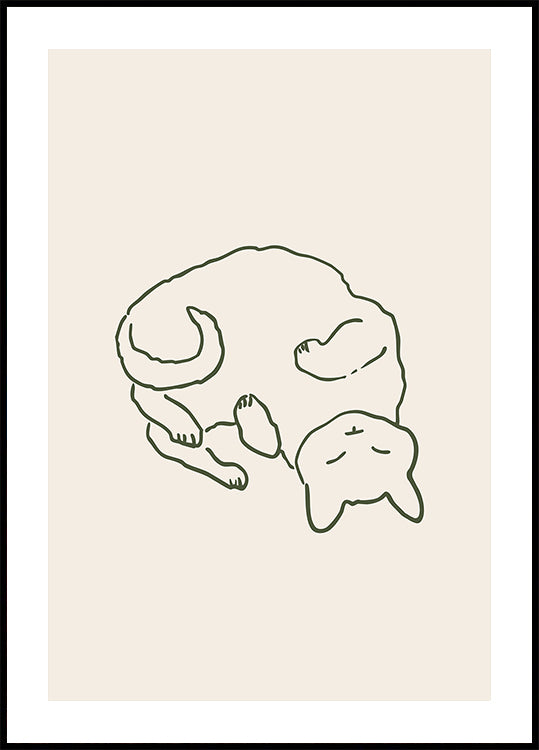 Cozy Cuddling Cat Poster