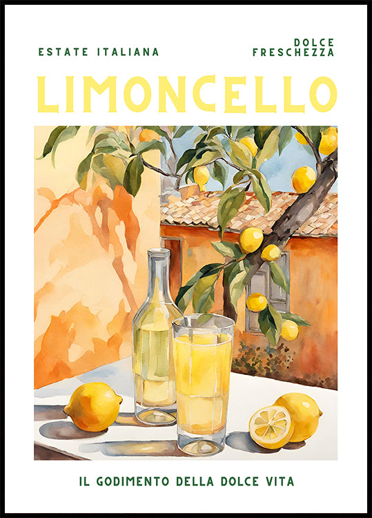 Limoncello, Aquarell, Fresh Poster