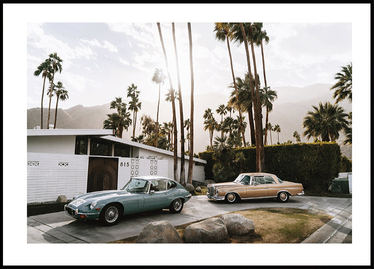 Retro Cars in Palm Springs Poster