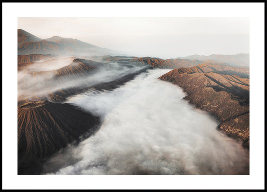 Mystical Gunung Bromo: A Serene Volcano in the Mist Poster