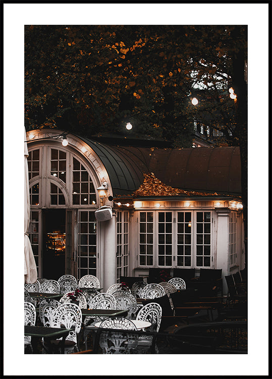 Autumn Café in Stockholm Poster