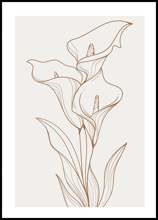 Line Art Flower No. 2 Poster