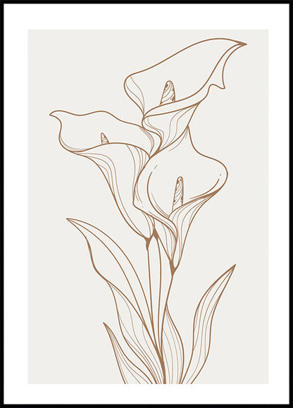 Line Art Flower No. 2 Poster