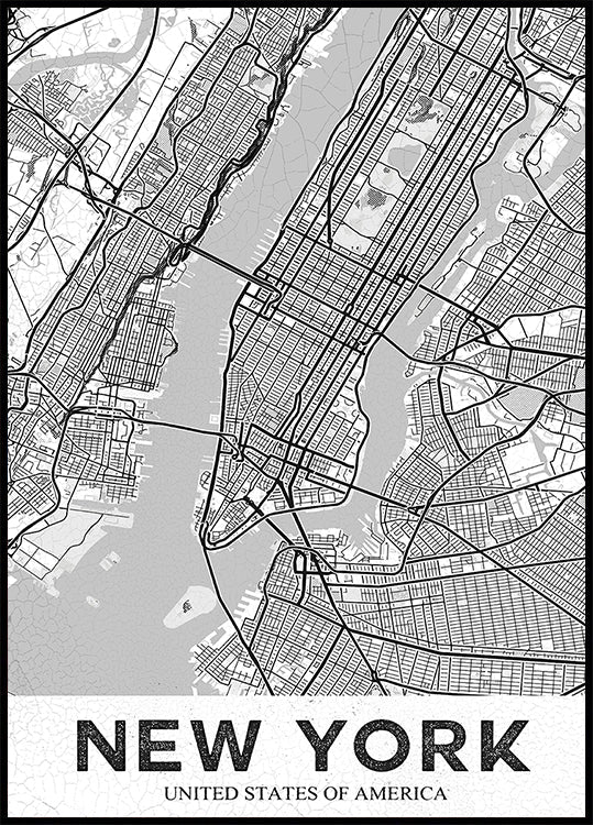 New York White Poster
