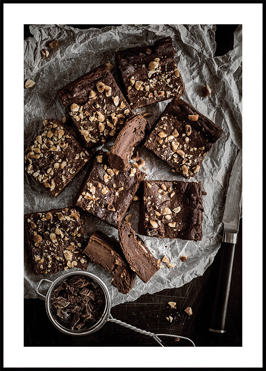 Fudgy Hazelnut Chocolate Brownies Poster