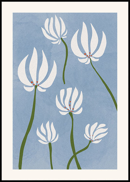 White Flowers Poster