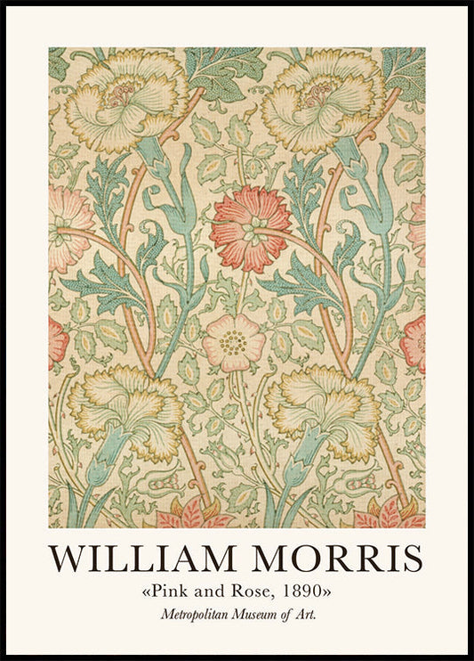 W. Morris & Co Pink and Rose Poster