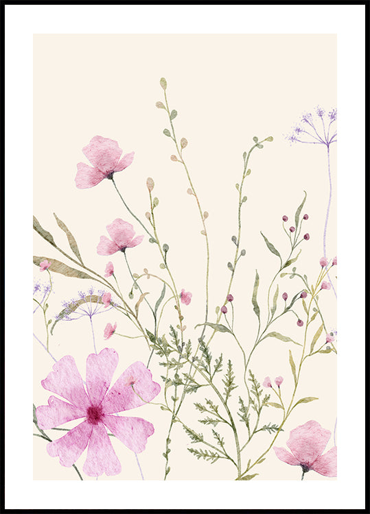 Soft Wildflowers Poster