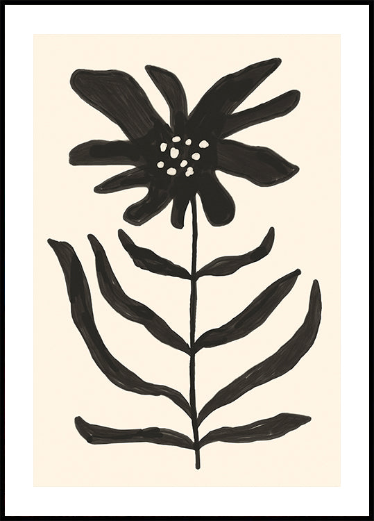 Monochrome Blossom Poster