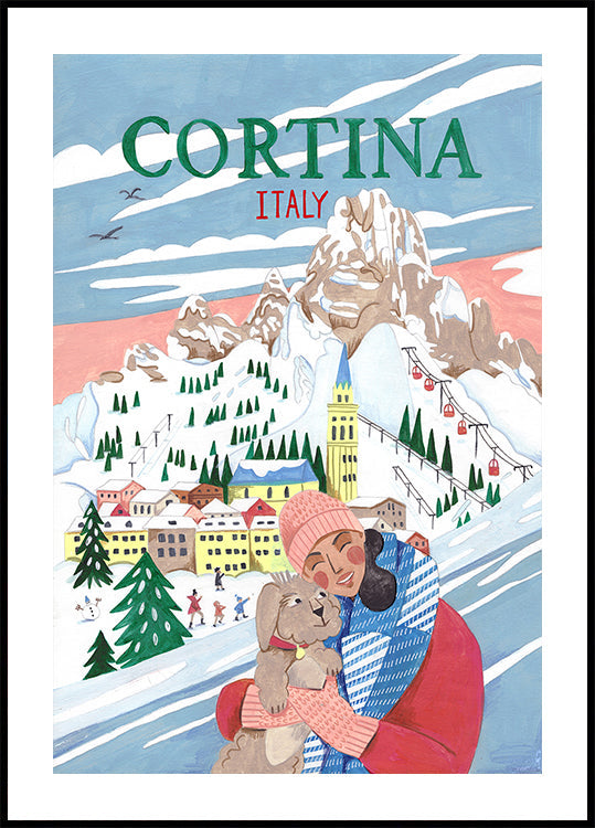 Travel  Woman in Cortina, Italy Poster