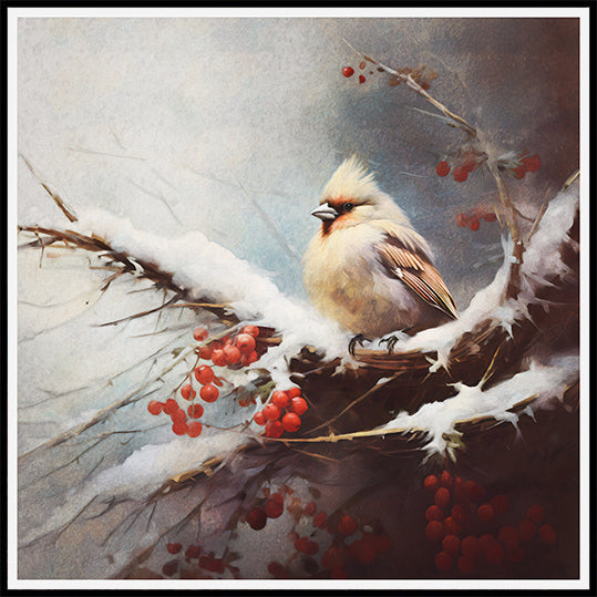 Winter&Feathered Perch Poster