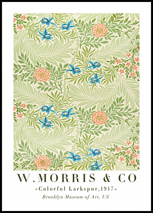 W. Morris & Co - Colorful Larkspur Poster