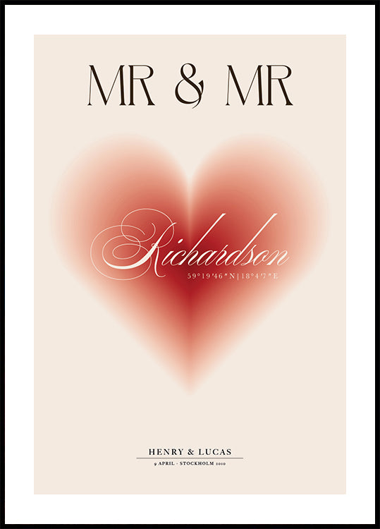 Mr & Mr Personalized Wedding Poster
