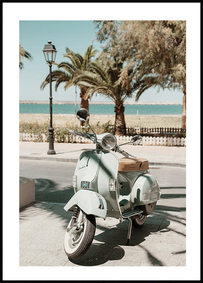 Blue Vespa Scooter Poster