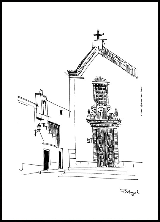 Portugese Town Square Poster