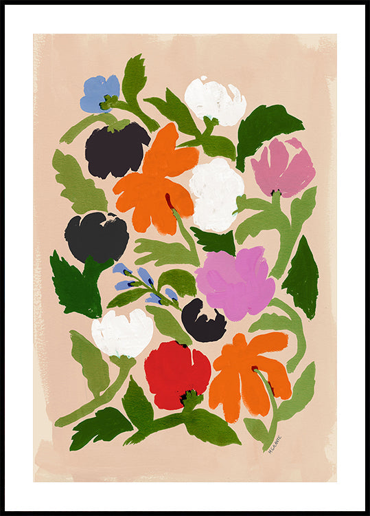 Vibrant Floral  Abstract Flowers Poster