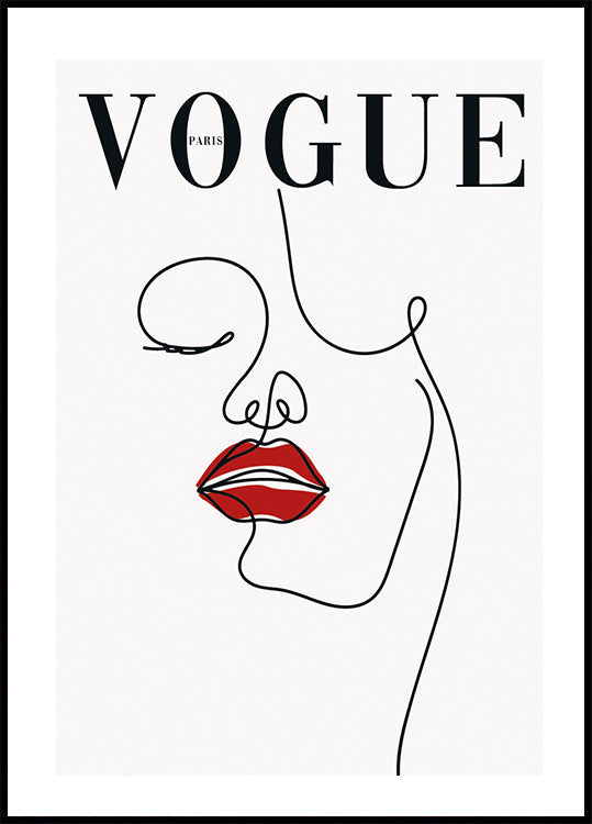 Red Lips Vogue Poster