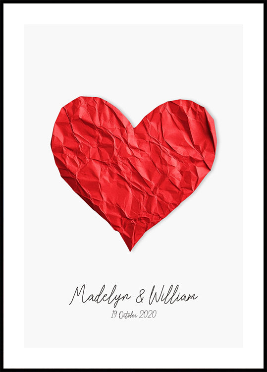 Paper Heart Personalized Poster – Posterbox.se