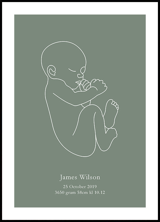 Minimalist Birth – Green Poster
