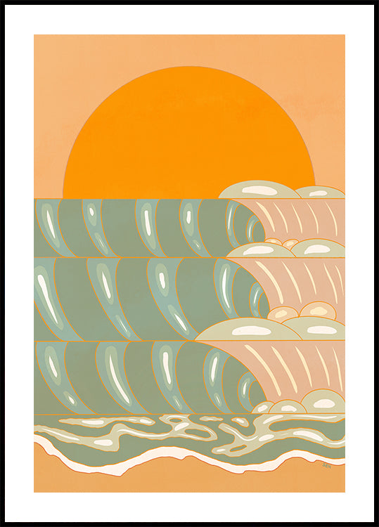Golden Wave Embrace Poster