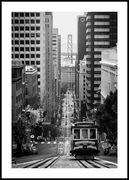 San Francisco Streetcar and Skyline Poster