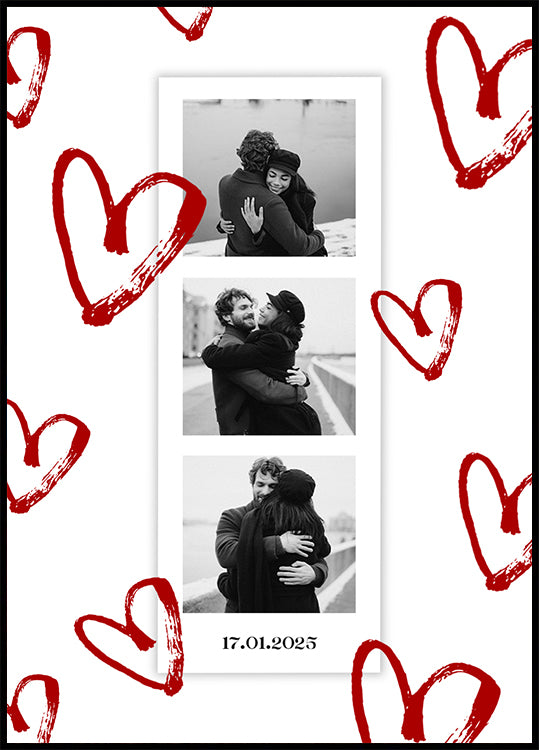 Couple Personalized Polaroid Photo Collage Poster