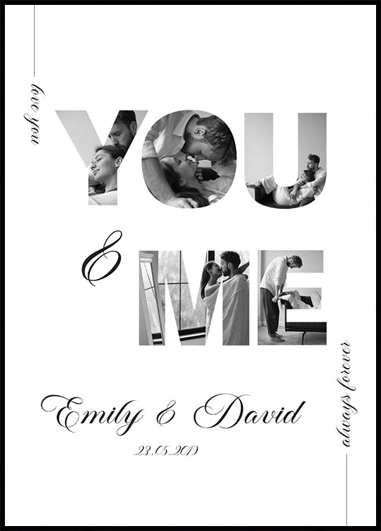 You & Me Personalized Couple Poster