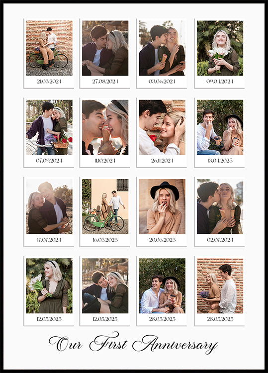 Anniversary Memories, Romantic Photo Collage Poster