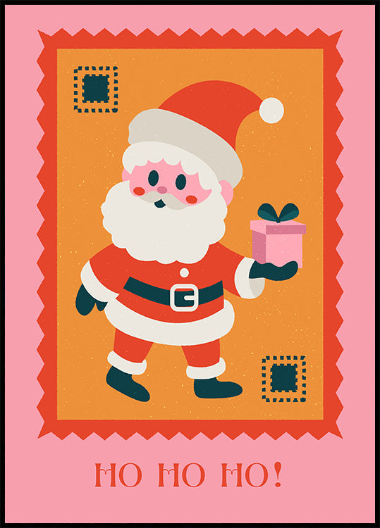 Ho ho ho - Santa Claus with gift Poster