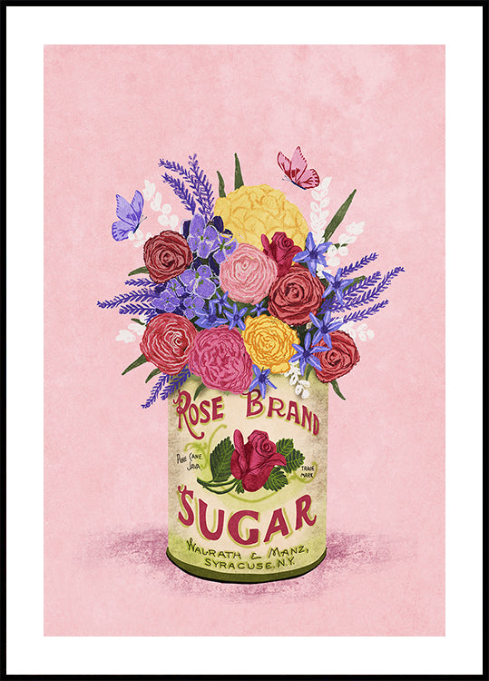 Flowers In a vintage Can  Poster
